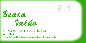 beata valko business card