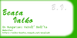 beata valko business card